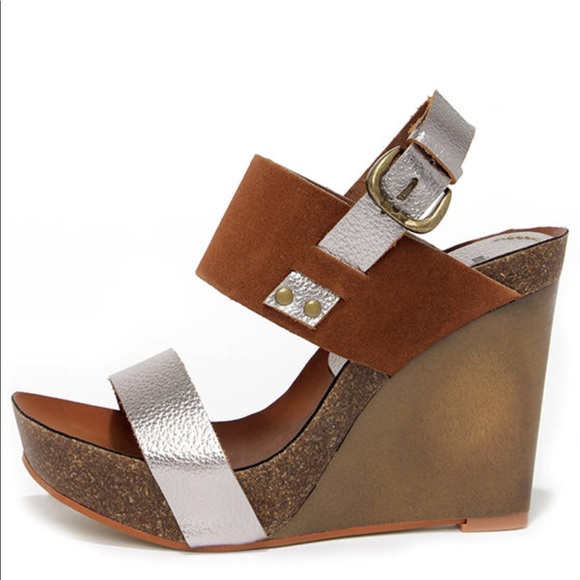 Boho Vibes Leather Cork Platform Wedge Sandal - Picture 4 of 4